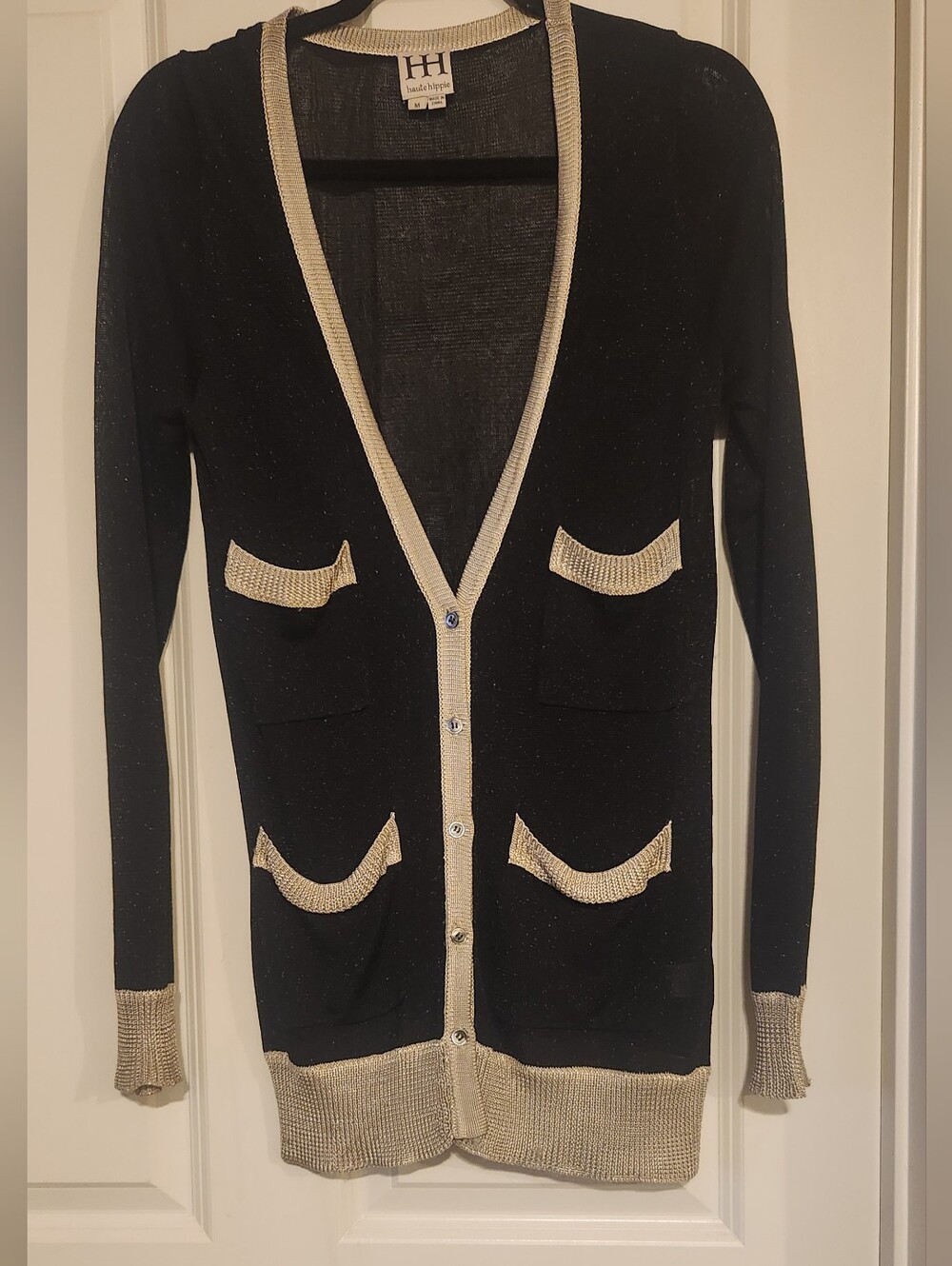 Haute Hippy Black And Tan Cardigan